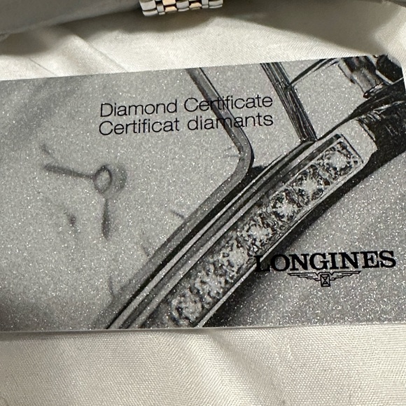 Women’s Longines 18k gold automatic 13 diamonds watch cards receipt 3200. - Picture 11 of 16